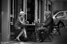Queen Street Auckland city, black and white photo by Mike Wheelton